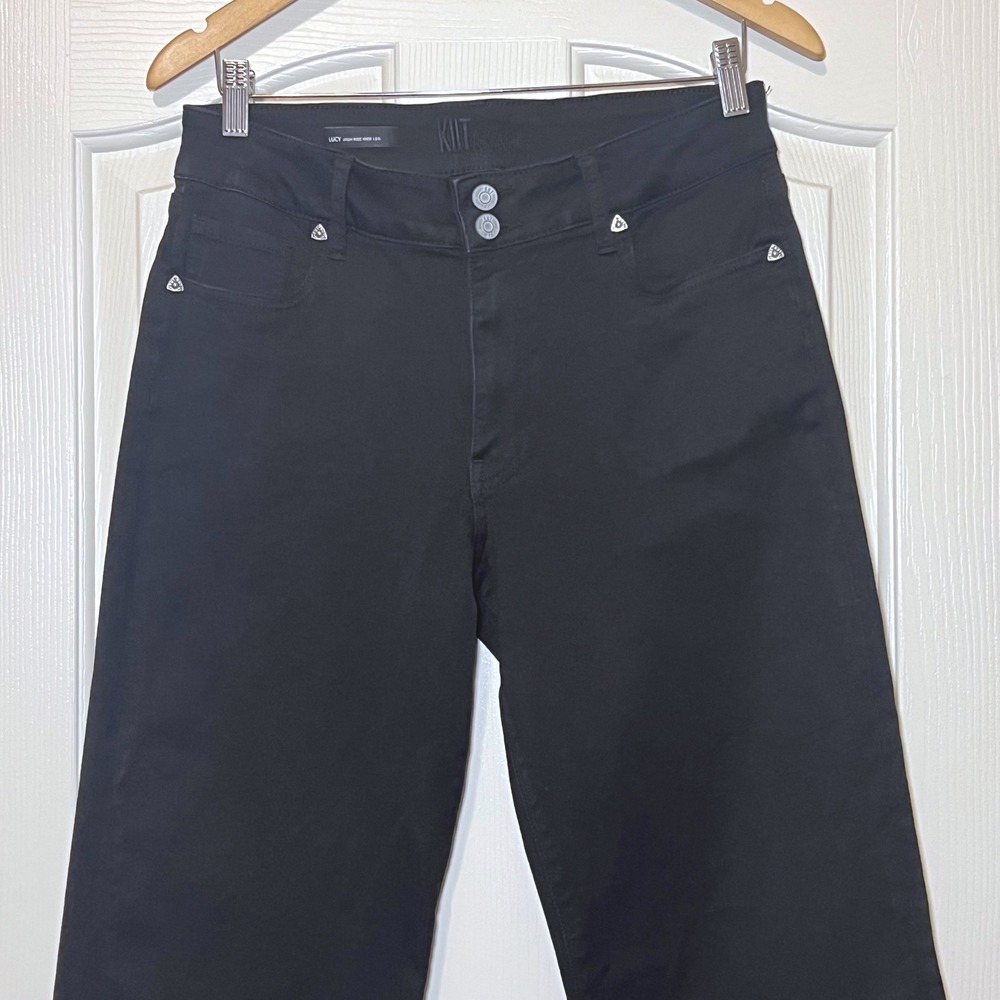 KUT from the Kloth Lucy High Rise Wide Leg Jeans Black Size 10 Stretch Denim - Picture 3 of 11